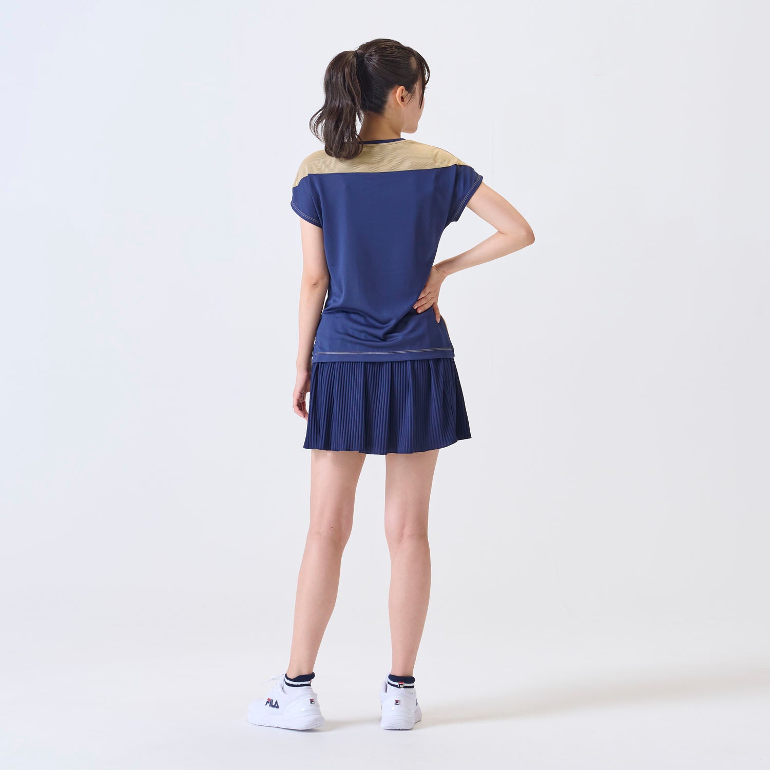 フィラ FILA 【テニス】無地 バックホールメッシュ アコーディオンプリーツスコート レディース