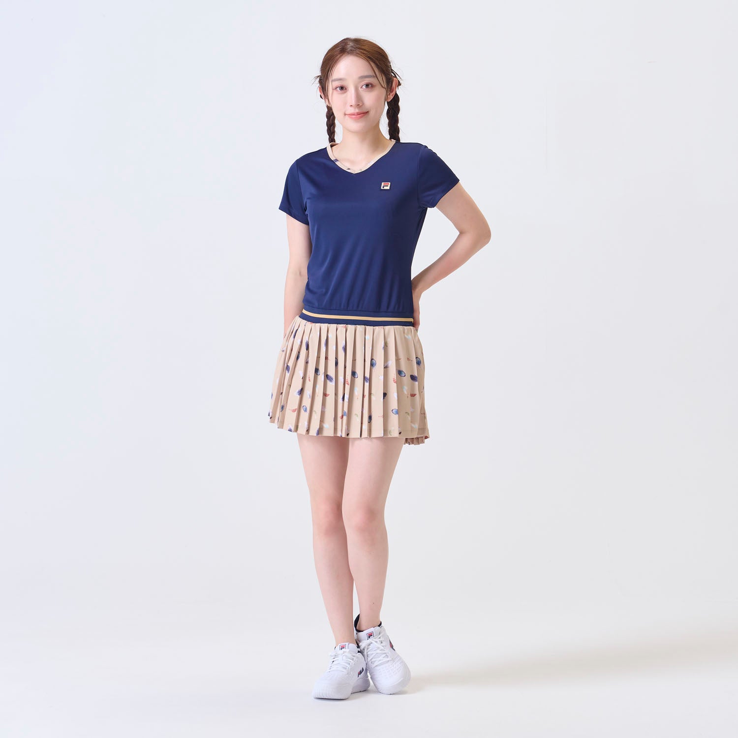 フィラ FILA 【テニス】フェザープリント バックホールメッシュ ワンピース レディース