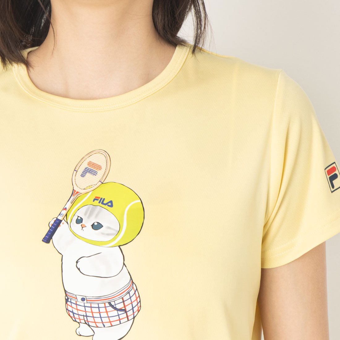フィラ FILA FILA × mofusand・Tennis ball cat S/S T-shirts/ レディース （L.YELLOW） L.YELLOW