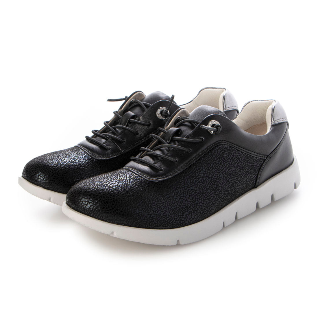 フィットジョイ FITJOY 5 eyelet 軽量ストレッチスニーカー,BLK