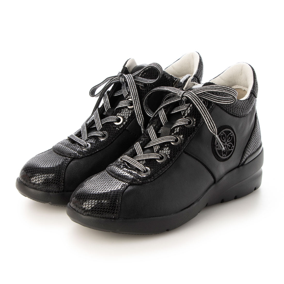 フィットジョイ FITJOY 軽量 mid cut スニーカー,BLK/LIZARD