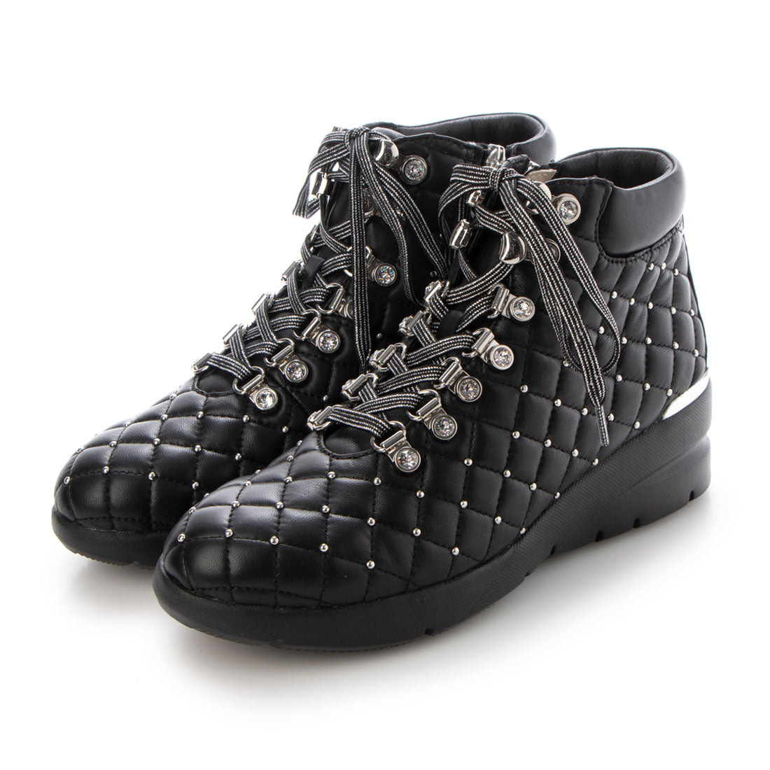 フィットジョイ FITJOY 美錠付きハイカットスニーカー,BLK