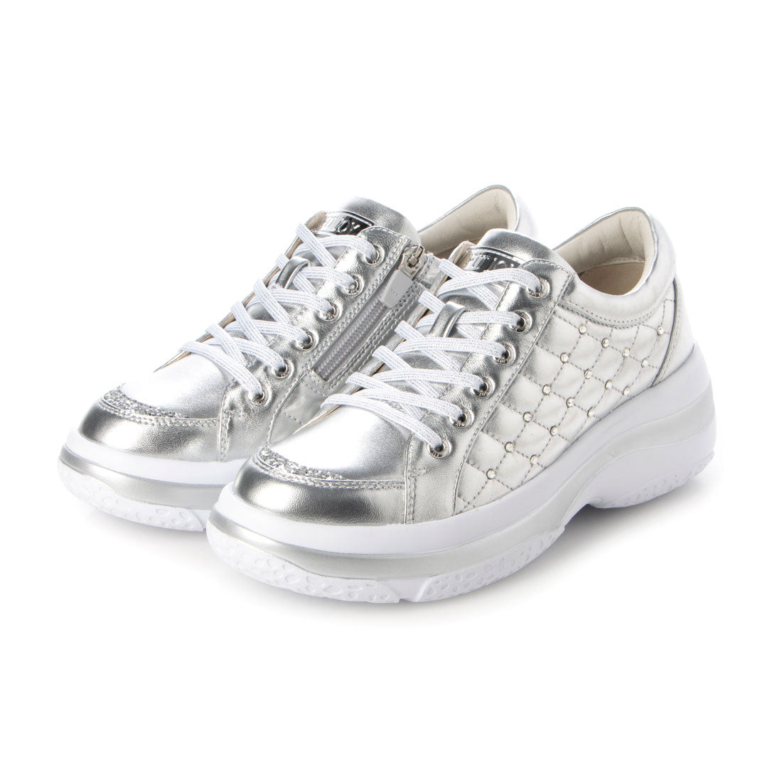 フィットジョイ FITJOY 厚底 6 eyeletスニーカー,SILVER
