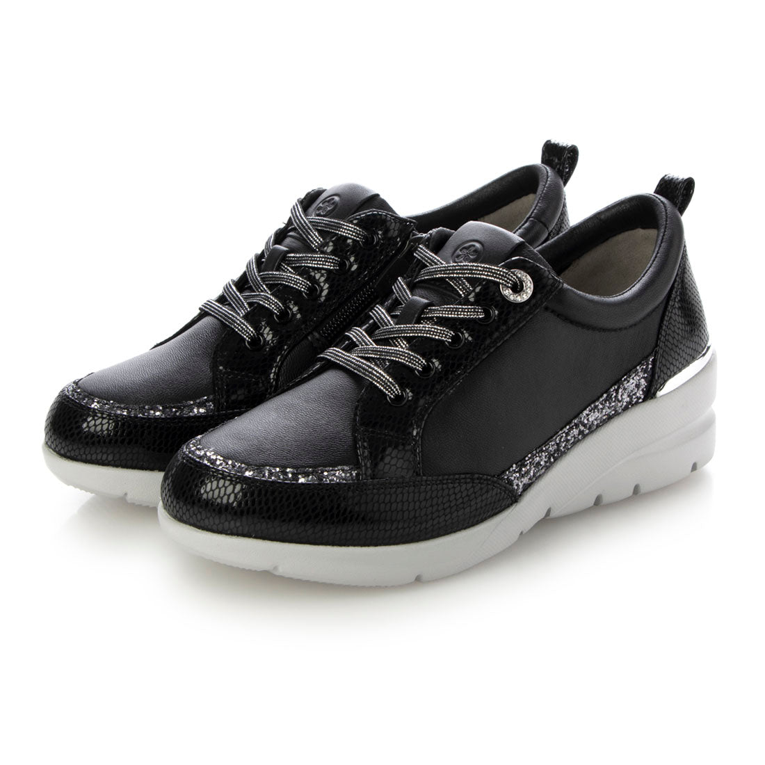 フィットジョイ FITJOY 軽量 5 eyelet スニーカー,BLK/GRY