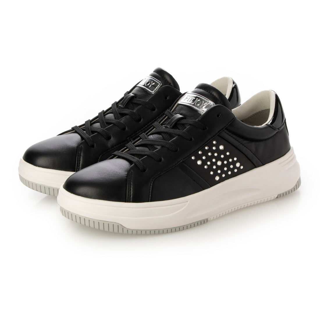 FITJOY 6 eyelet glitter court shoes