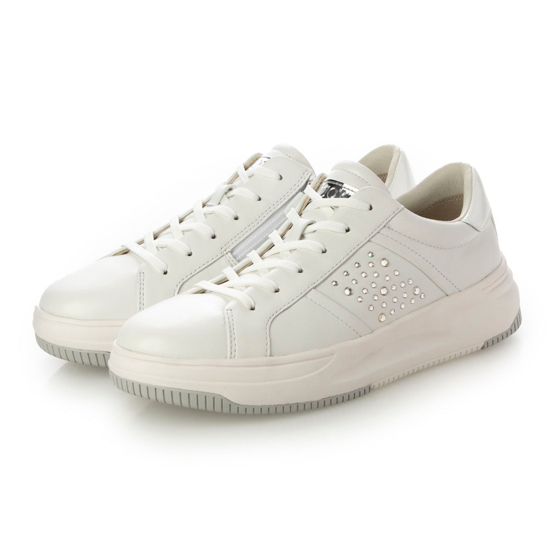 フィットジョイ FITJOY 6 eyelet キラキラコートシューズ,WHT