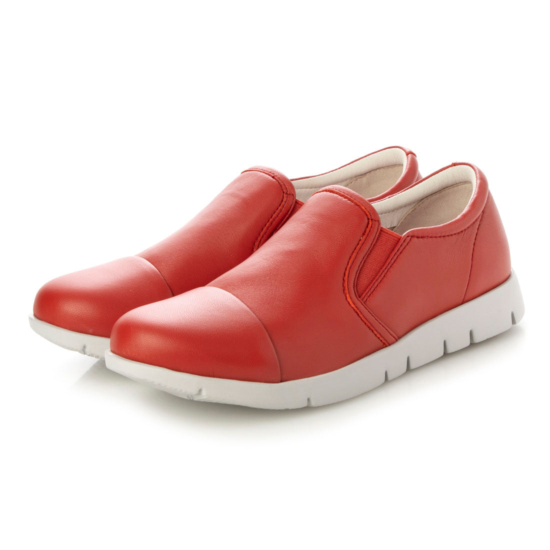 フィットジョイ FITJOY 軽量 slip-on スニーカー （RED/GRY） RED/GRY