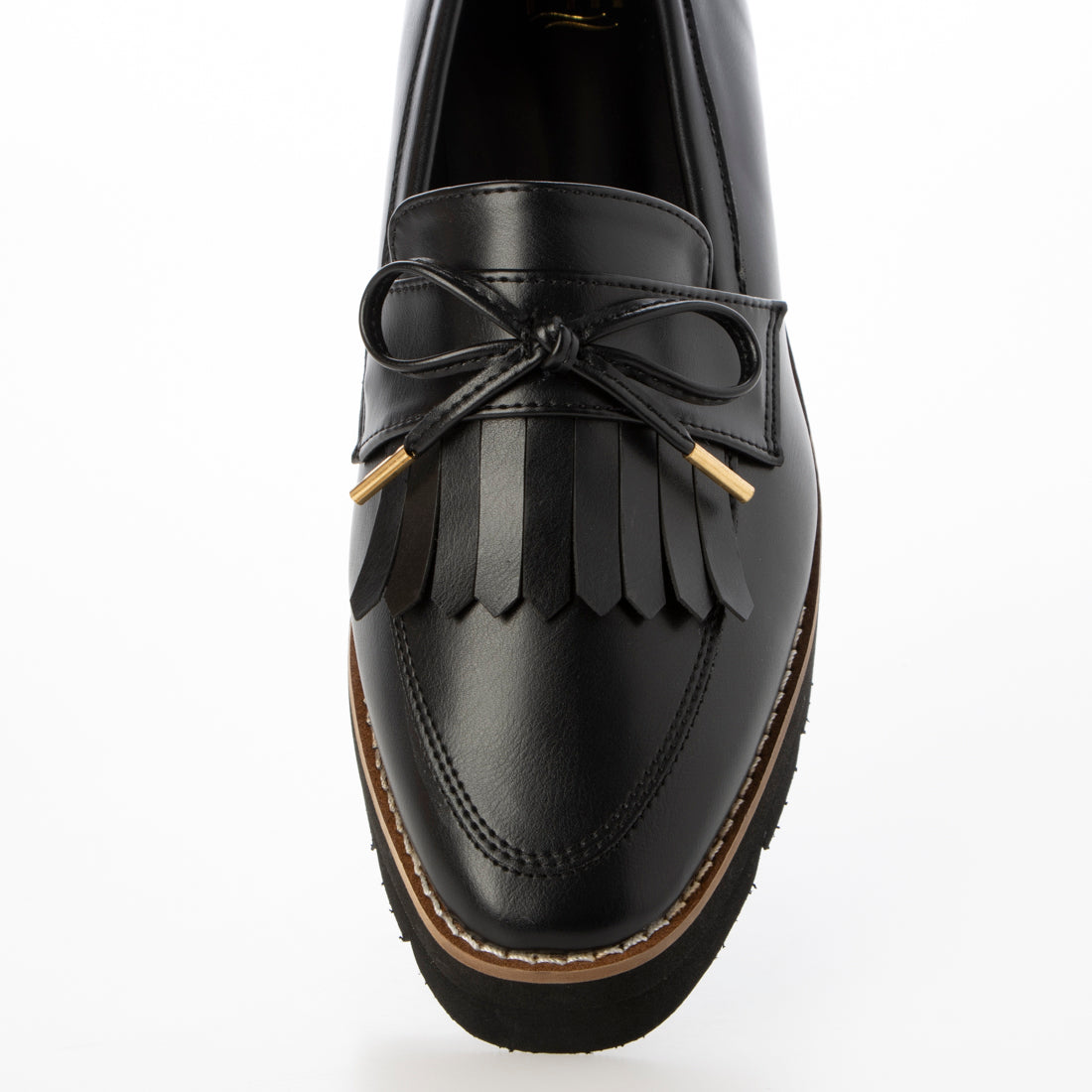 フィン Fin 厚底リボンキルトローファー【低反発スポンジ入り】 （ブラック） ブラック