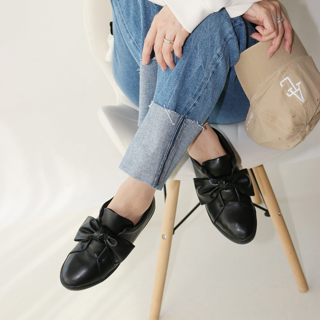 フィン Fin リボンスリッポン【低反発スポンジ入り】 （ブラック） ブラック