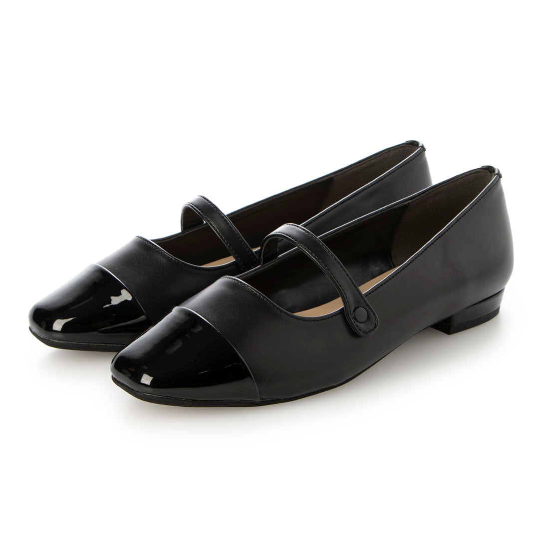 Fin Toe Cap Strap Flat Shoes [With Low Resilience Sponge]