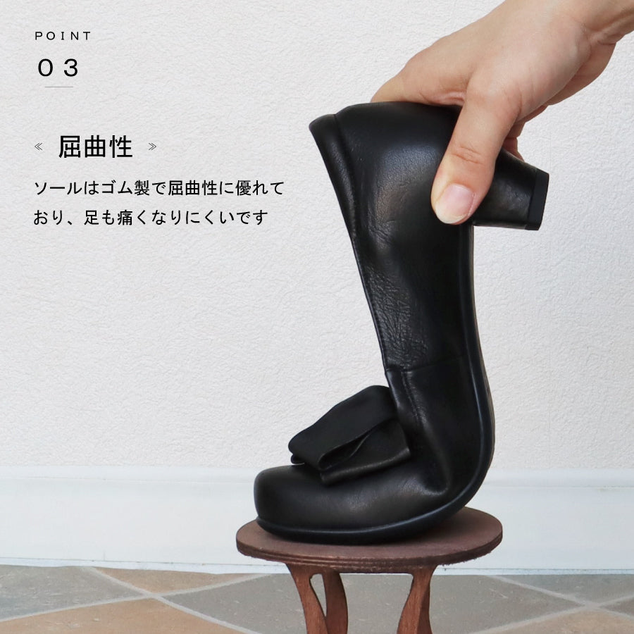 フィズリーン FIZZ REEN 【FIZZ REEN】 リボン レザー パンプス