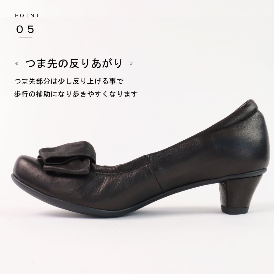 フィズリーン FIZZ REEN 【FIZZ REEN】 リボン レザー パンプス