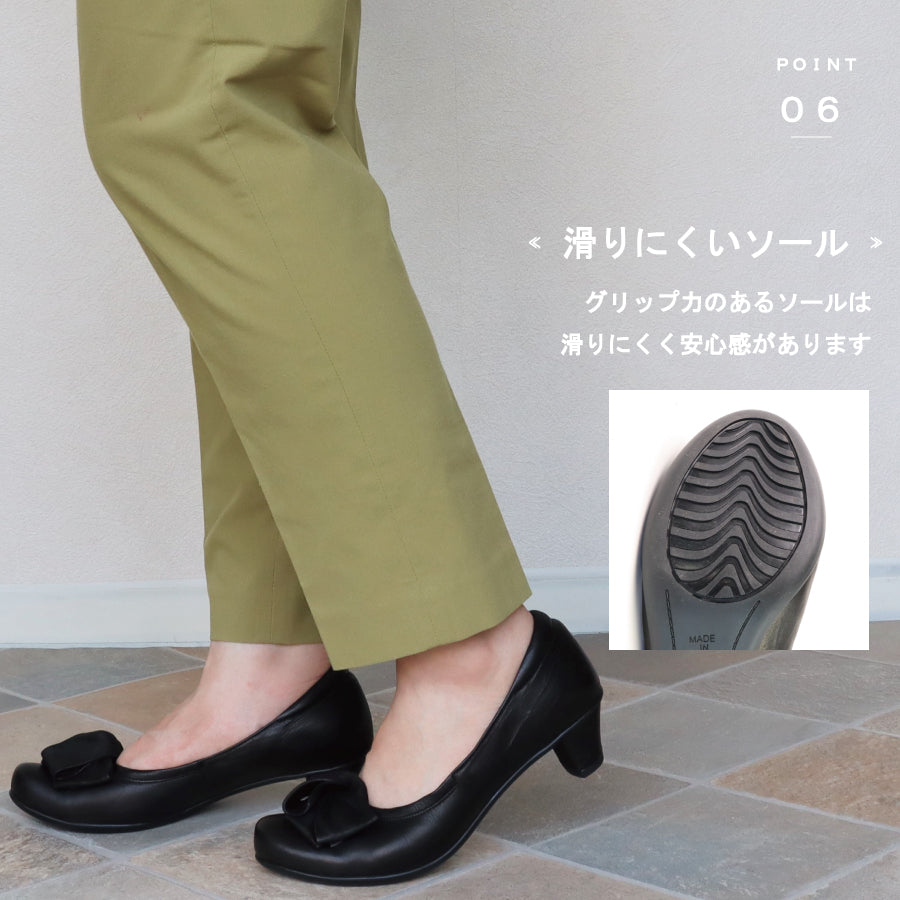 フィズリーン FIZZ REEN 【FIZZ REEN】 リボン レザー パンプス