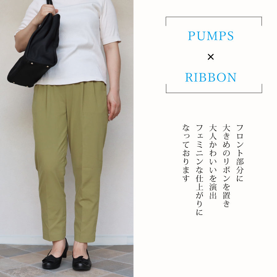 フィズリーン FIZZ REEN 【FIZZ REEN】 リボン レザー パンプス