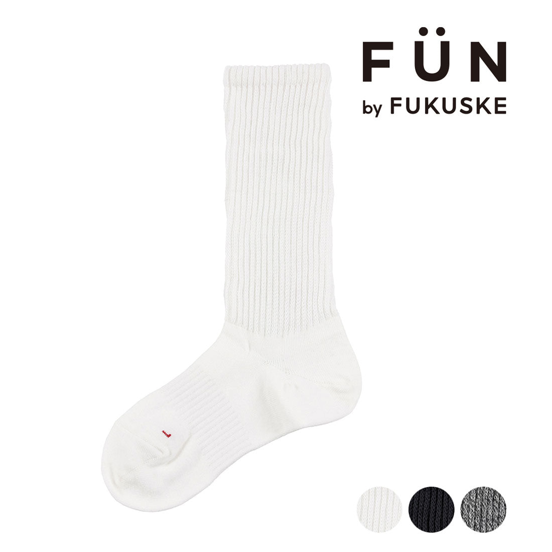 フクスケ ファン fukuske FUN 福助 【fukuske FUN】 靴下 NewNormalSocks 杢柄 無地 クルー丈 土踏まずサポート紳士 男性 メンズ フクスケ fukuske ふくすけ