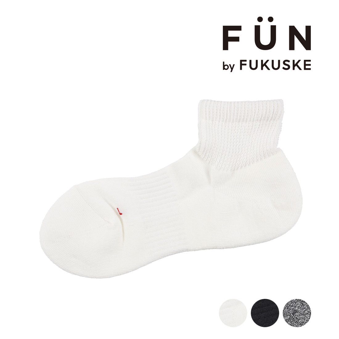 福助 FAN fukuske FUN 福助 【fukuske FUN ： NewNormalSocks】 襪子 杢紋 素色 短款 土踏墊支撐紳士 男性 男士 福助