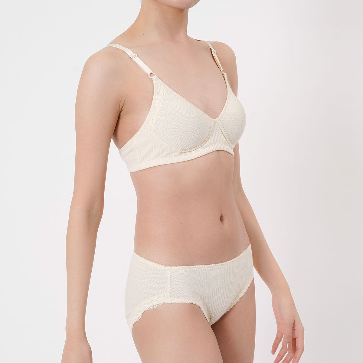 キハダ kihada 福助 【kihada(キハダ)】 モールドブラジャー 無地 一部レース リブ LLサイズ(75-3045)婦人 女性 レディース フクスケ fukuske ふくすけ （Nパープル850） Nパープル850