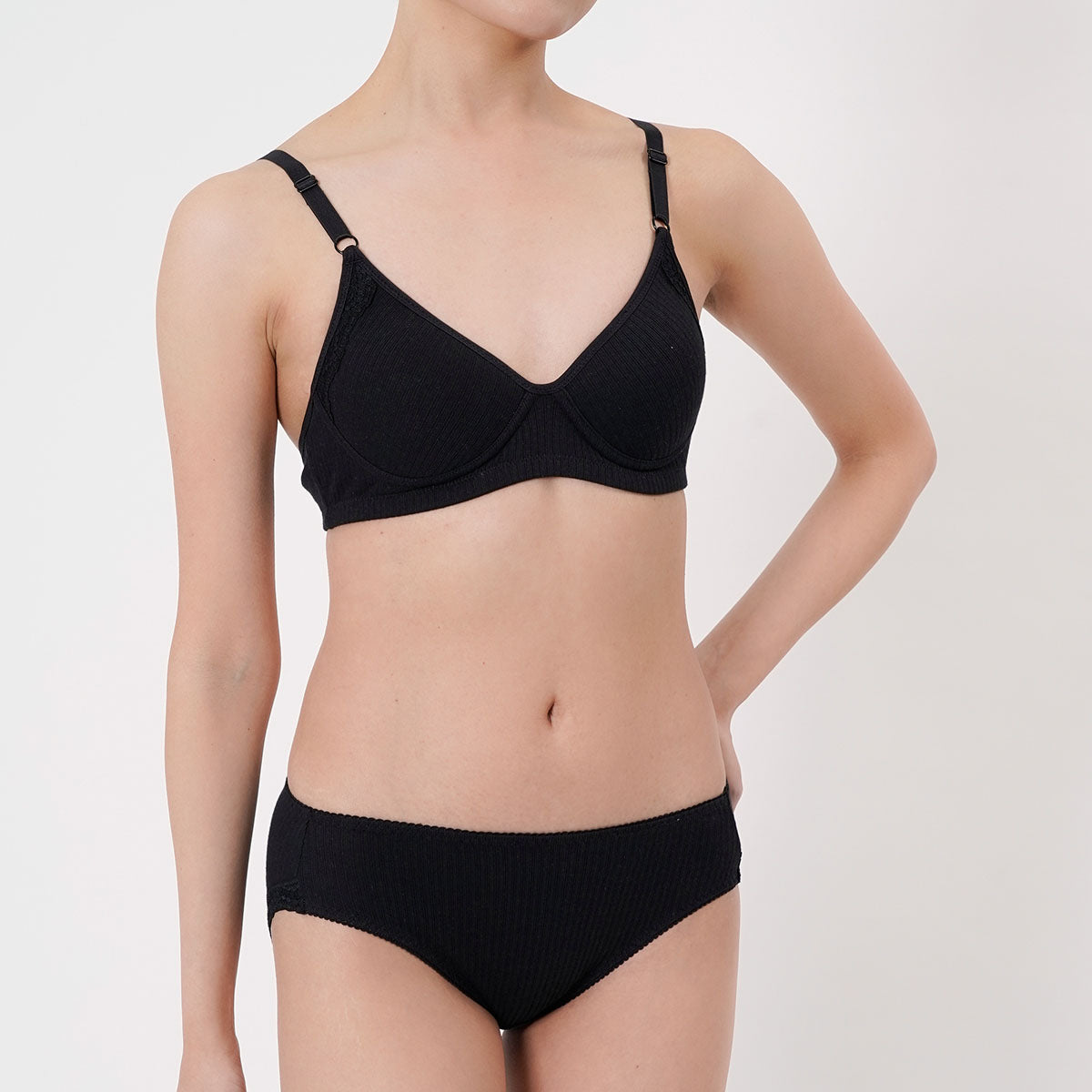 キハダ kihada 福助 【kihada(キハダ)】 モールドブラジャー 無地 一部レース リブ LLサイズ(75-3045)婦人 女性 レディース フクスケ fukuske ふくすけ （Nパープル850） Nパープル850