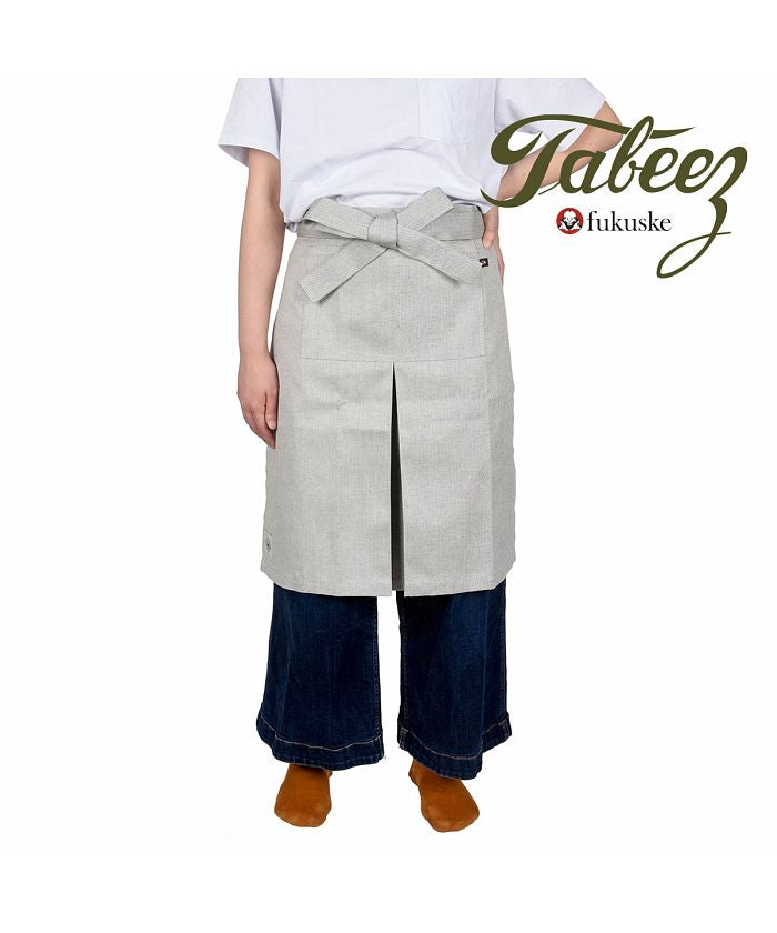 タビーズ Tabeez 福助 公式 沙龍圍裙 自由尺寸 Tabeez 前掛 鳞纹 9700ー300灰色 女士 男士 福助足袋 日本製 【不接受退貨商品】