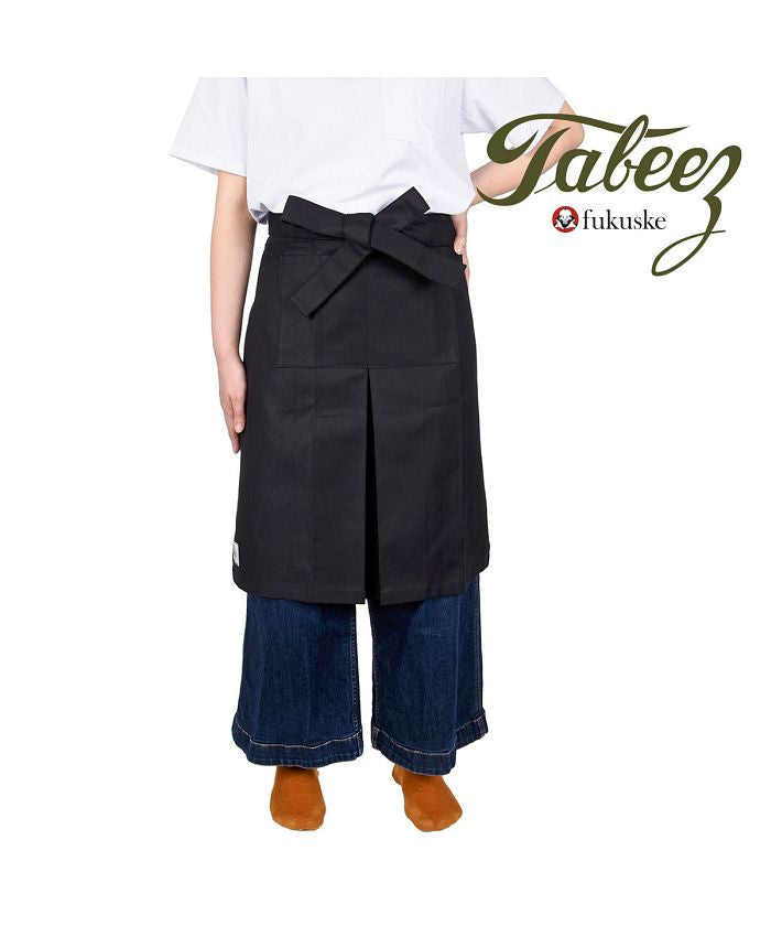 タビーズ Tabeez 福助 公式 沙龍圍裙 自由尺寸 Tabeez 前掛 無地 9700ー100海軍藍 混合 女士 男士 福助足袋 日本製 【不接受退貨商品】