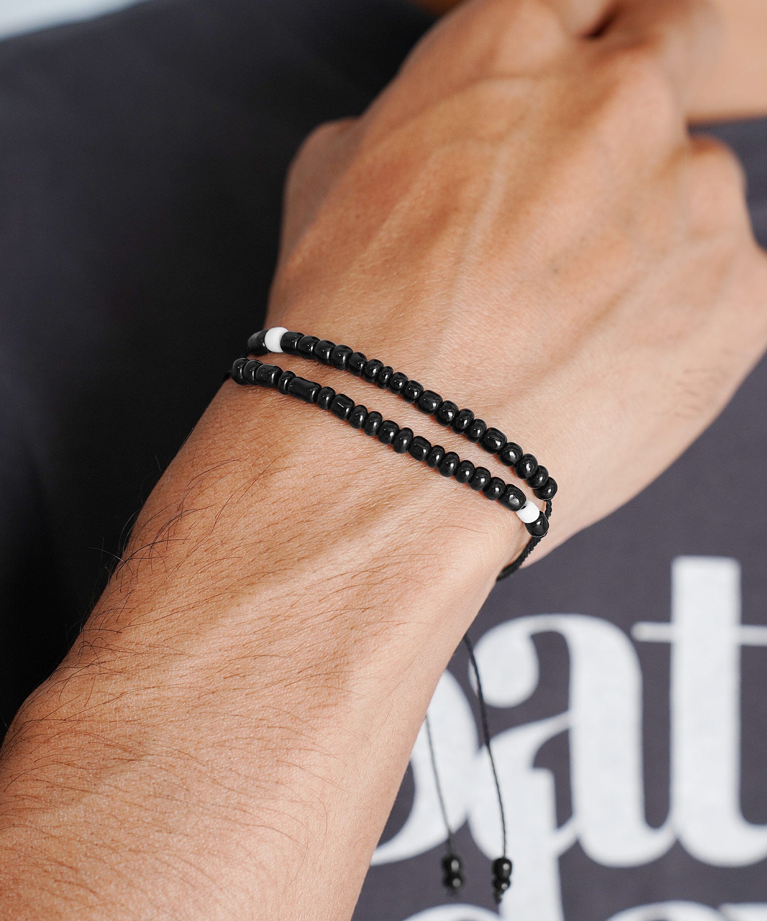 JIGGYS SHOP 2-Piece Bead Bracelet / Bracelet Men's Brand Couple Pair Valentine's Present Gift Casual Simple