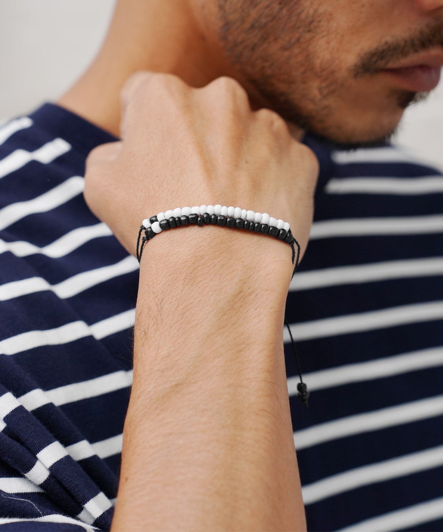 JIGGYS SHOP 2-Piece Bead Bracelet / Bracelet Men's Brand Couple Pair Valentine's Present Gift Casual Simple