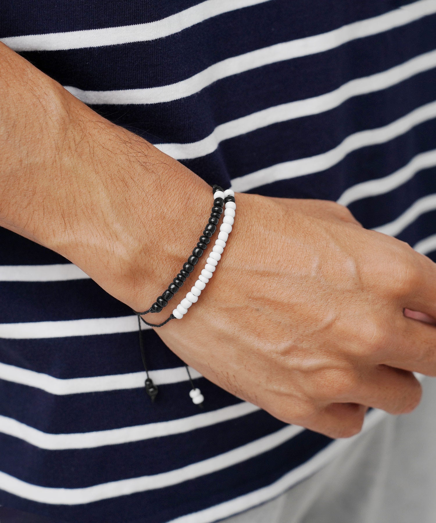 JIGGYS SHOP 2-Piece Bead Bracelet / Bracelet Men's Brand Couple Pair Valentine's Present Gift Casual Simple