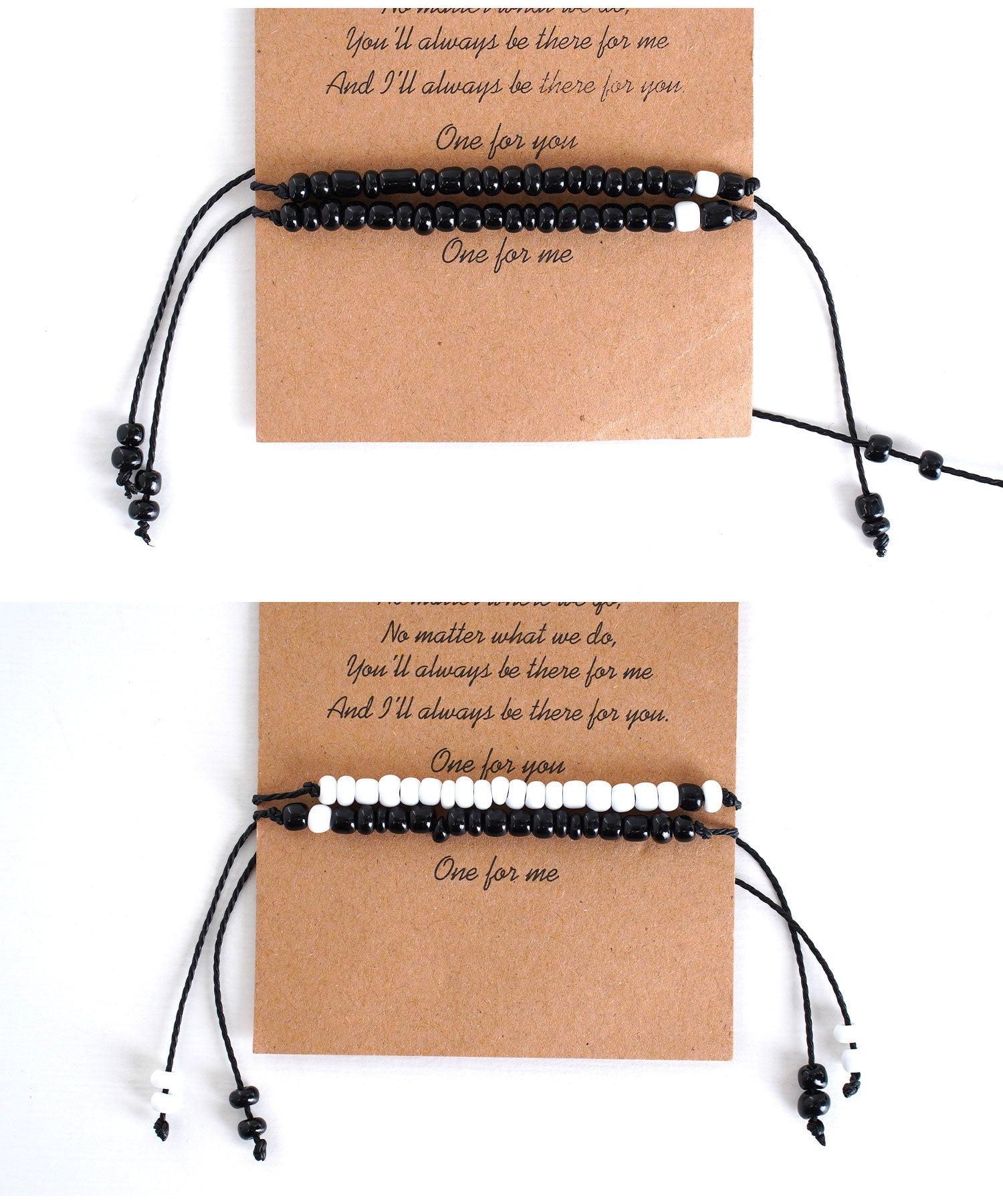 JIGGYS SHOP 2-Piece Bead Bracelet / Bracelet Men's Brand Couple Pair Valentine's Present Gift Casual Simple