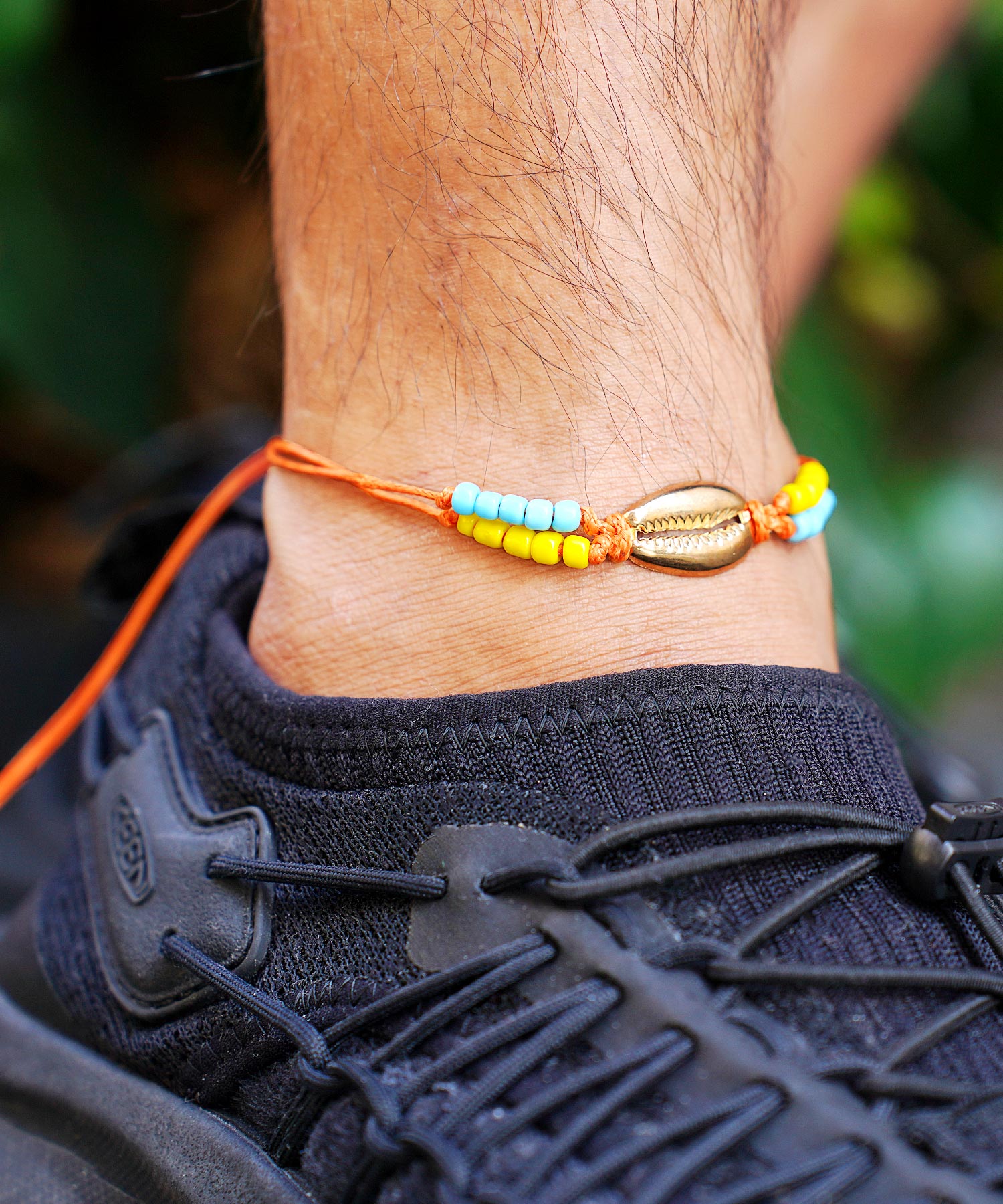 JIGGYS SHOP Metal Shell × Orange Anklet / Anklet Men Simple Brand Couple Pair Bracelet Ankle