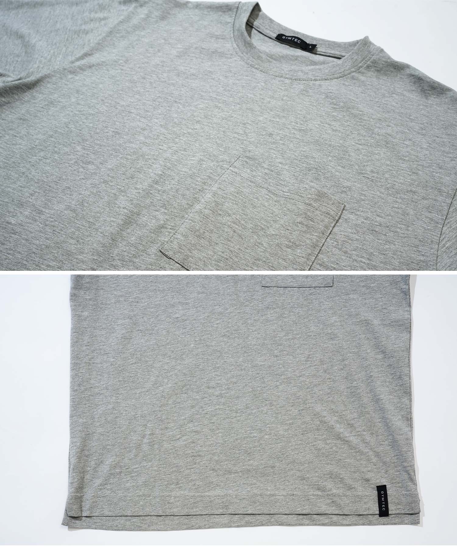 JIGGYS SHOP Crew Neck Plain T-Shirt with Pocket / Pocket T-Shirt for Men Short Sleeve Cut and Sew Slim Fit Top Inner