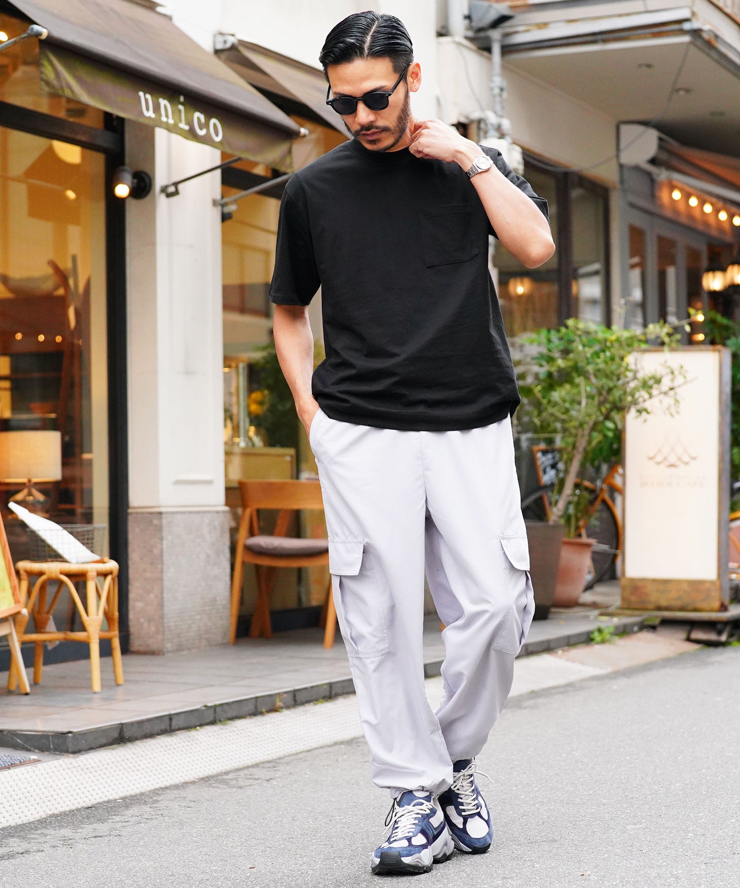 JIGGYS SHOP Crew Neck Plain T-Shirt with Pocket / Pocket T-Shirt for Men Short Sleeve Cut and Sew Slim Fit Top Inner