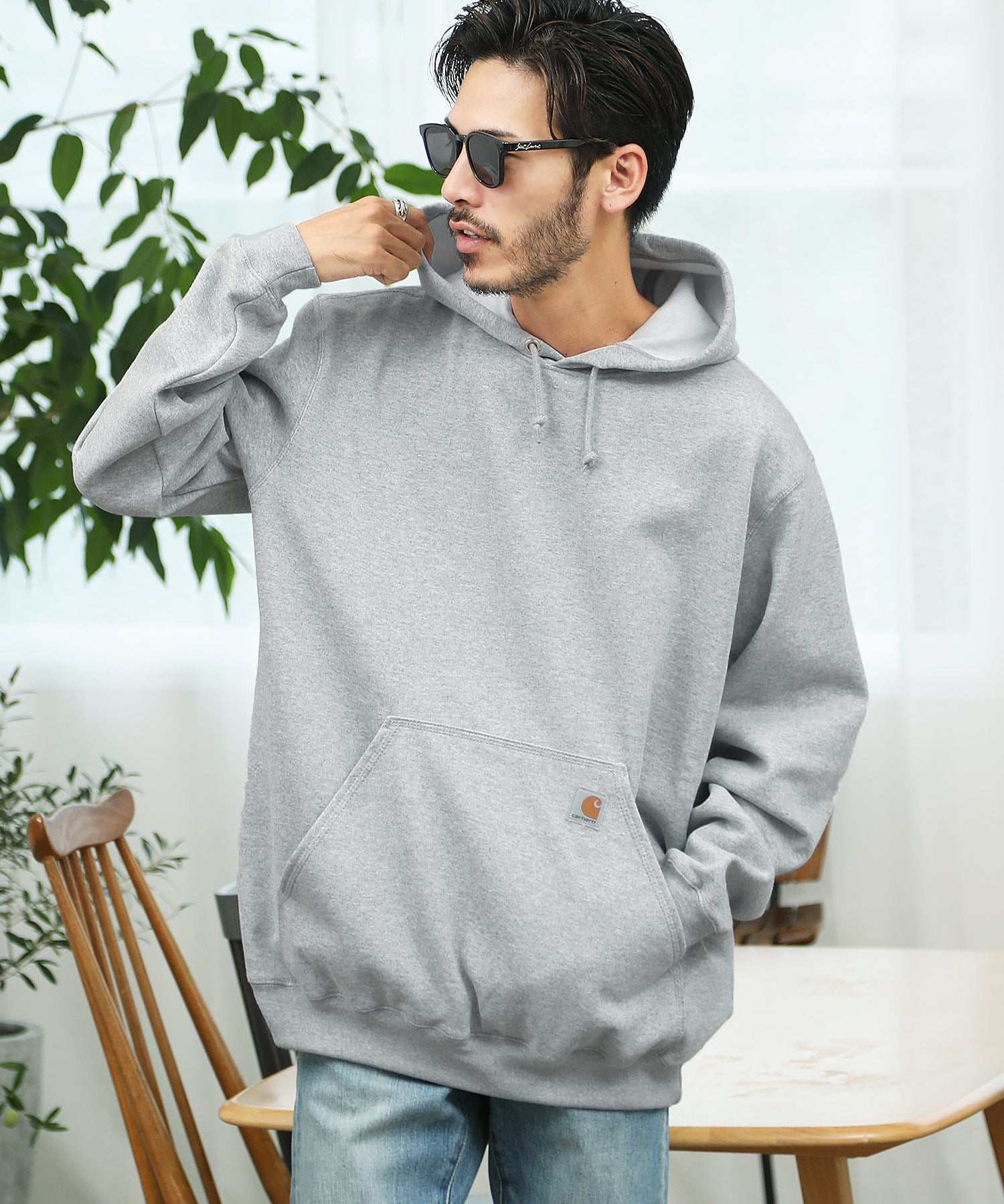 ジギーズショップ JIGGYS SHOP Carharttパーカースウェットプルオーバー / パーカー メンズ パーカ ブランド スウェット プルオーバーパーカー プルパーカー,Heather Gray
