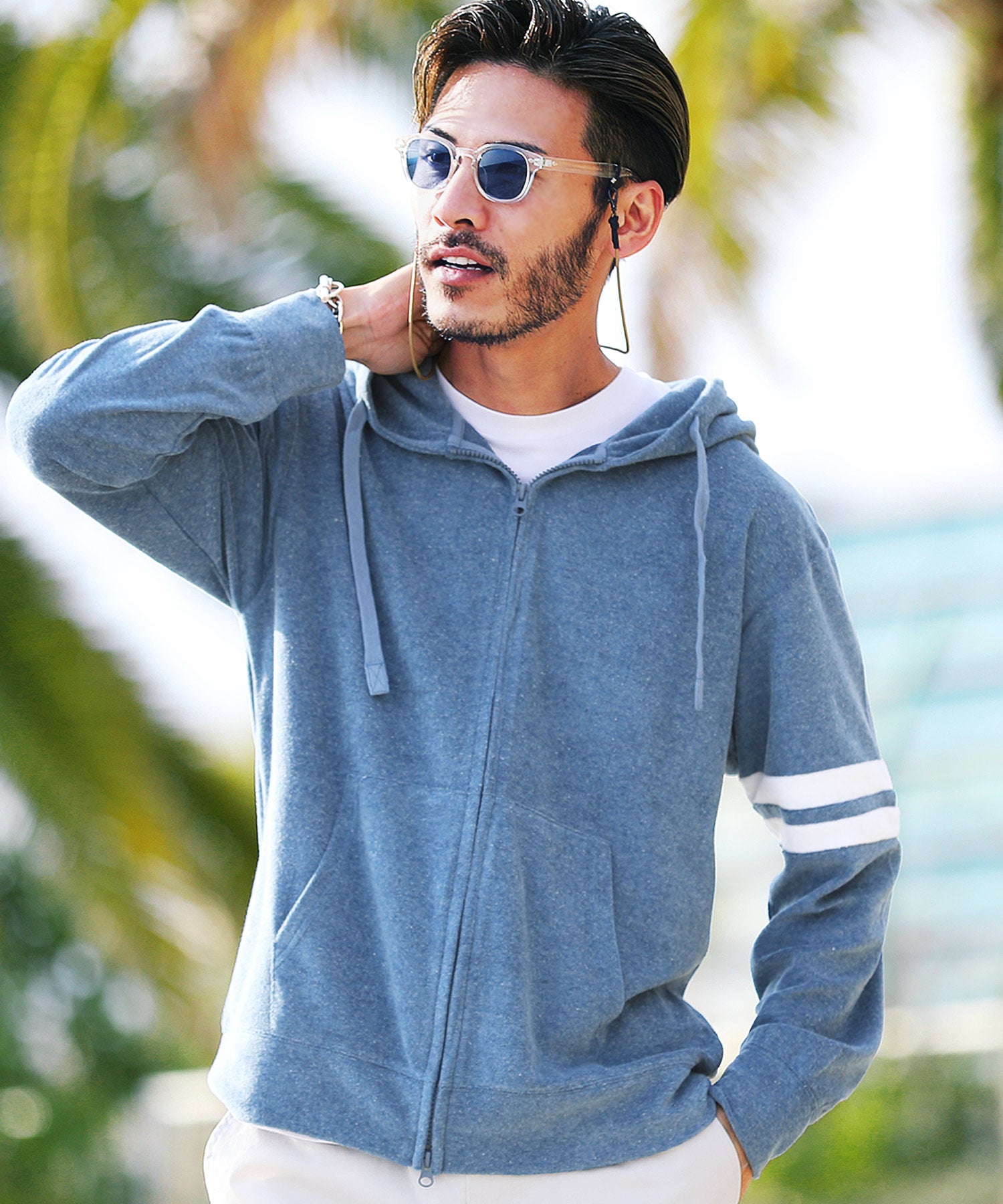 JIGGYS SHOP Multi-Pattern Pile Parker / Pile Parker Men's Lightweight Parka Room Wear Sports Gym Zip-Up Air Conditioning Countermeasure