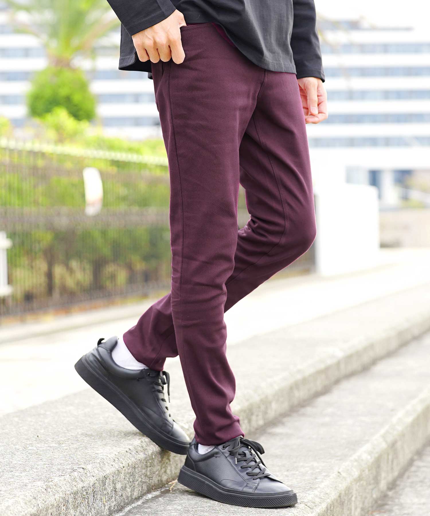 JIGGYS SHOP Color Skinny Pants / Skinny Men's Chino Pants Slim Pants Bottoms Stretch