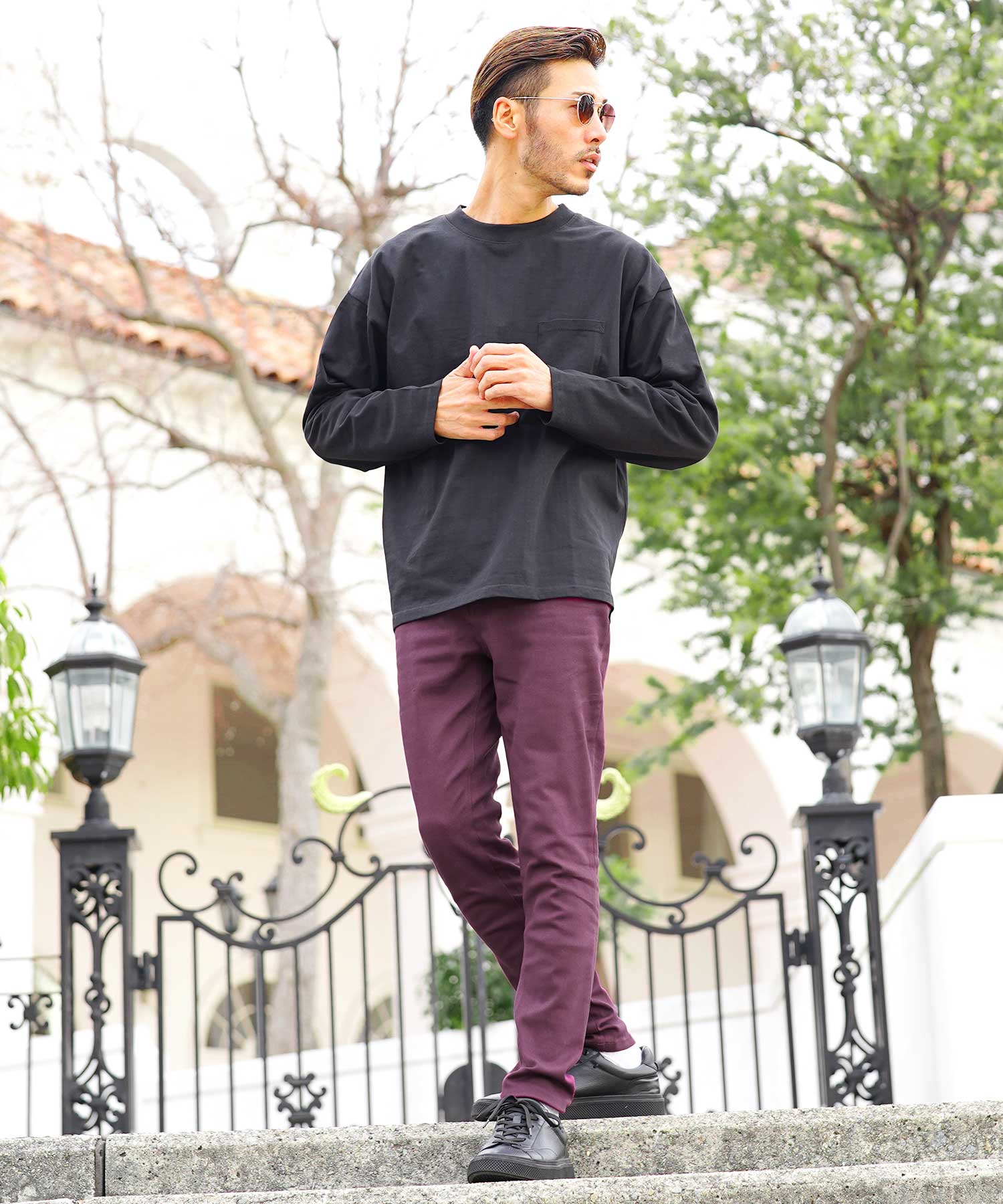 JIGGYS SHOP Color Skinny Pants / Skinny Men's Chino Pants Slim Pants Bottoms Stretch