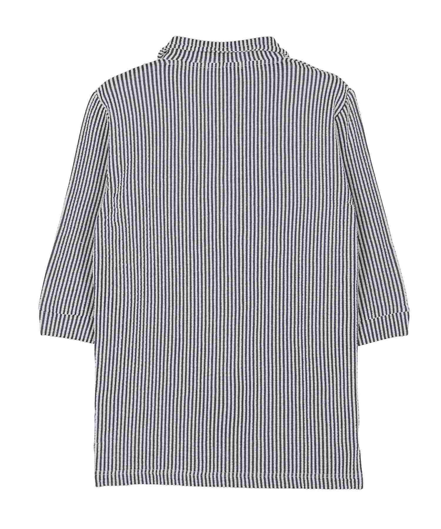 JIGGYS SHOP Seersucker Wire Collar 5-Short Sleeve Polo Shirt / Polo Shirt 5-Short Sleeve Short Sleeve Men's Stylish Stand Collar Clothing Summer Clothing Spring Clothing Odor Resistant Antibacterial