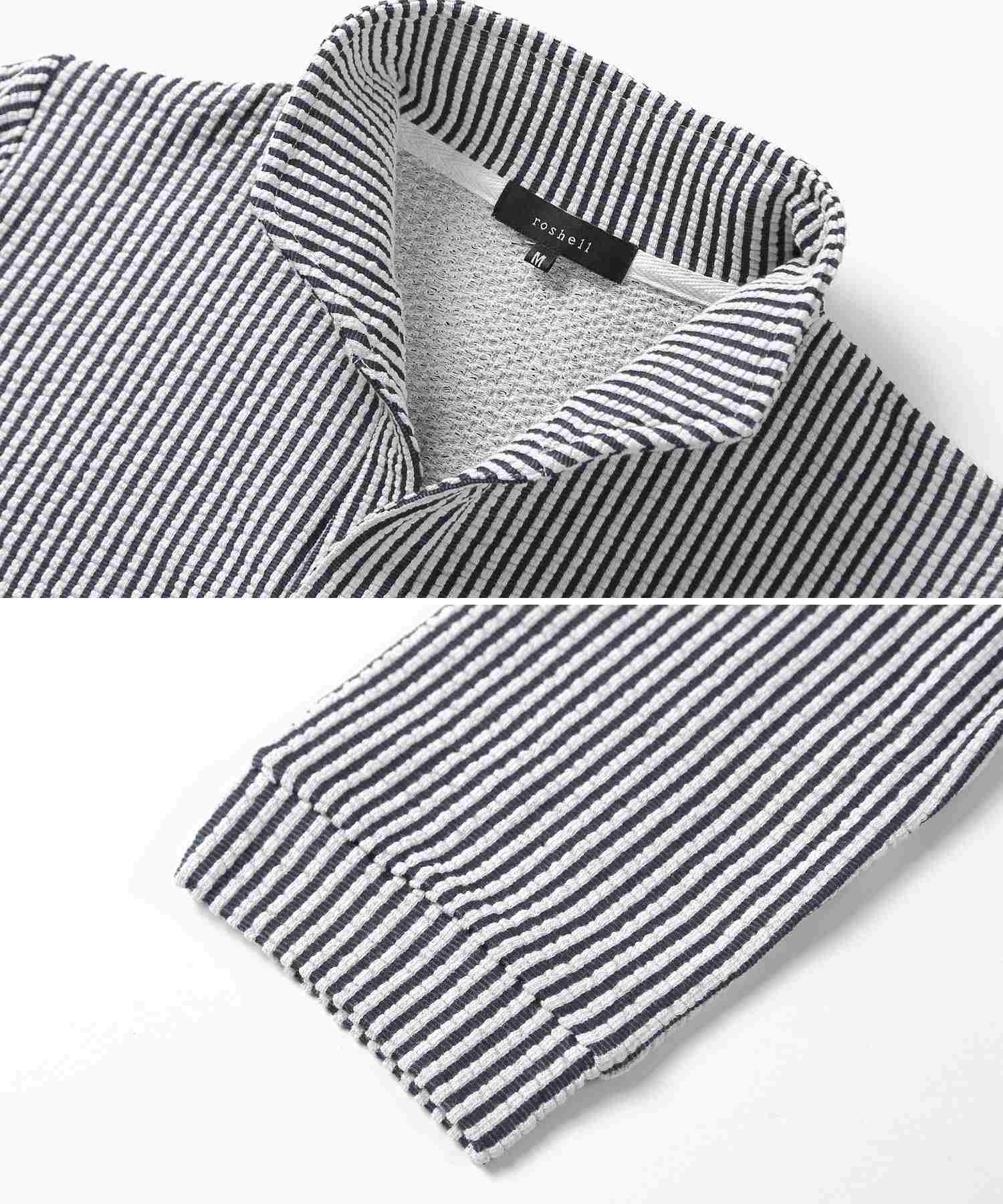 JIGGYS SHOP Seersucker Wire Collar 5-Short Sleeve Polo Shirt / Polo Shirt 5-Short Sleeve Short Sleeve Men's Stylish Stand Collar Clothing Summer Clothing Spring Clothing Odor Resistant Antibacterial