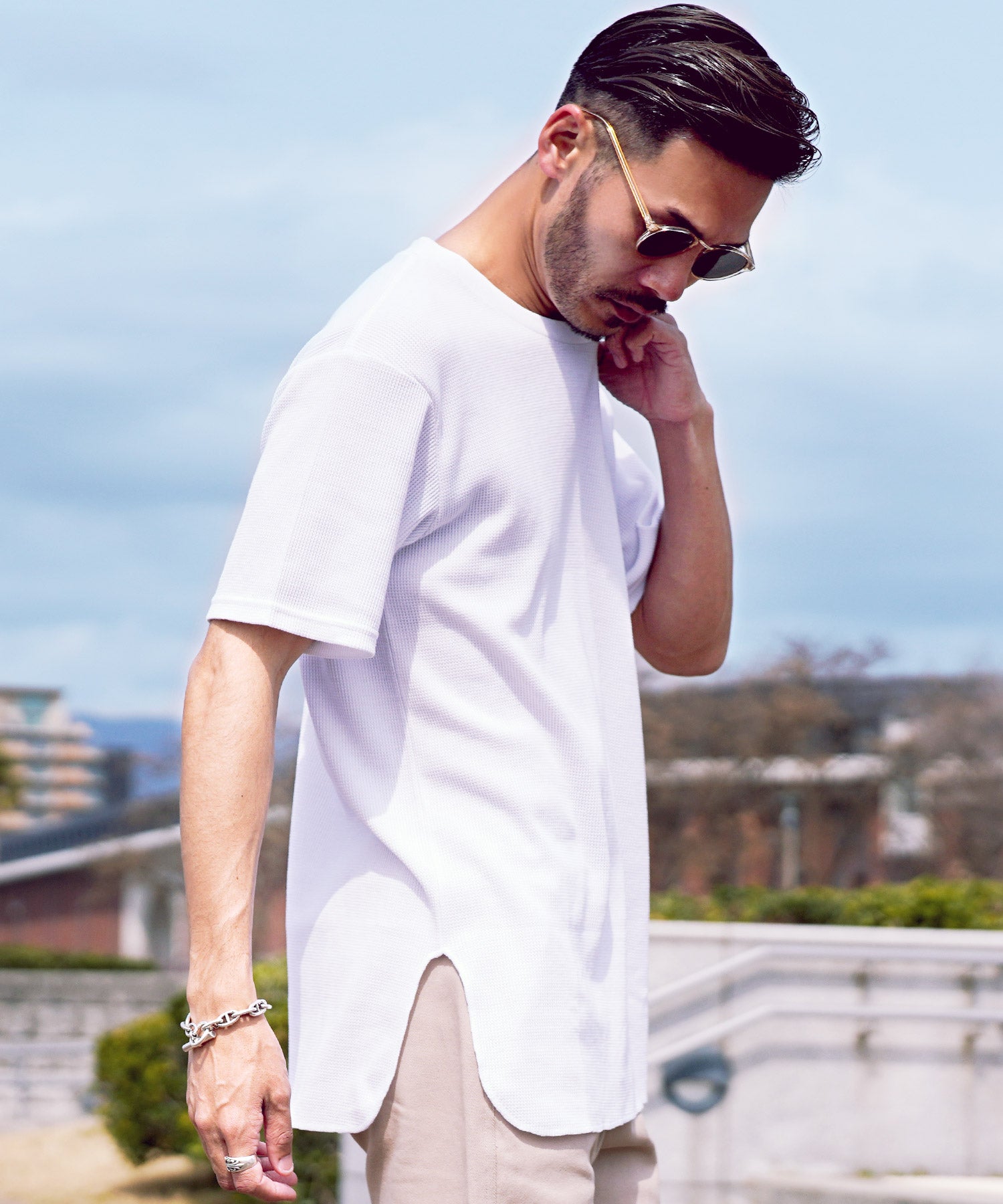 ジギーズショップ JIGGYS SHOP 長款鬆餅多功能 / 長款 T恤 男士 時尚 T恤 短袖 長袖 背心 上衣 圓領