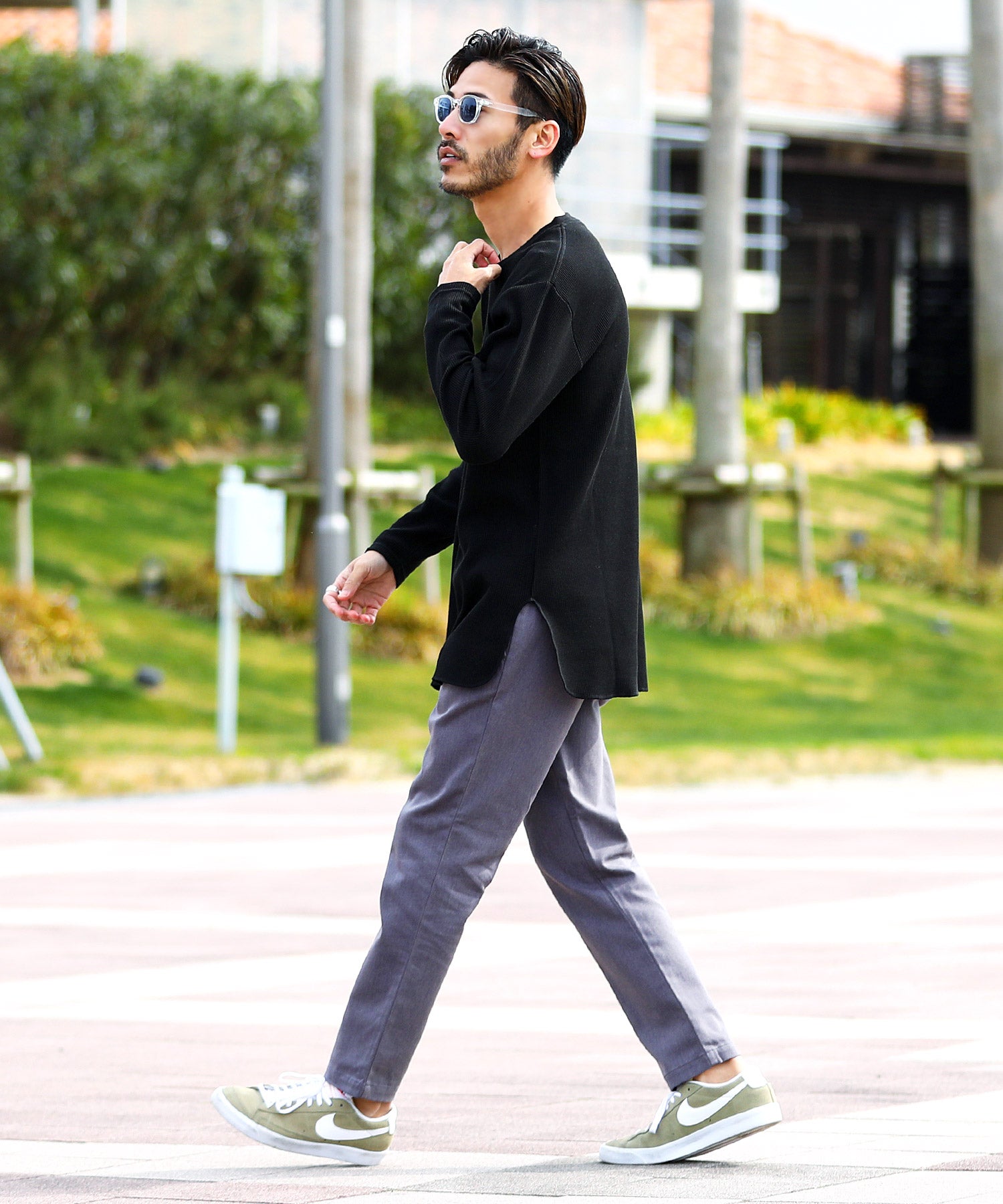 ジギーズショップ JIGGYS SHOP 長款鬆餅多功能 / 長款 T恤 男士 時尚 T恤 短袖 長袖 背心 上衣 圓領