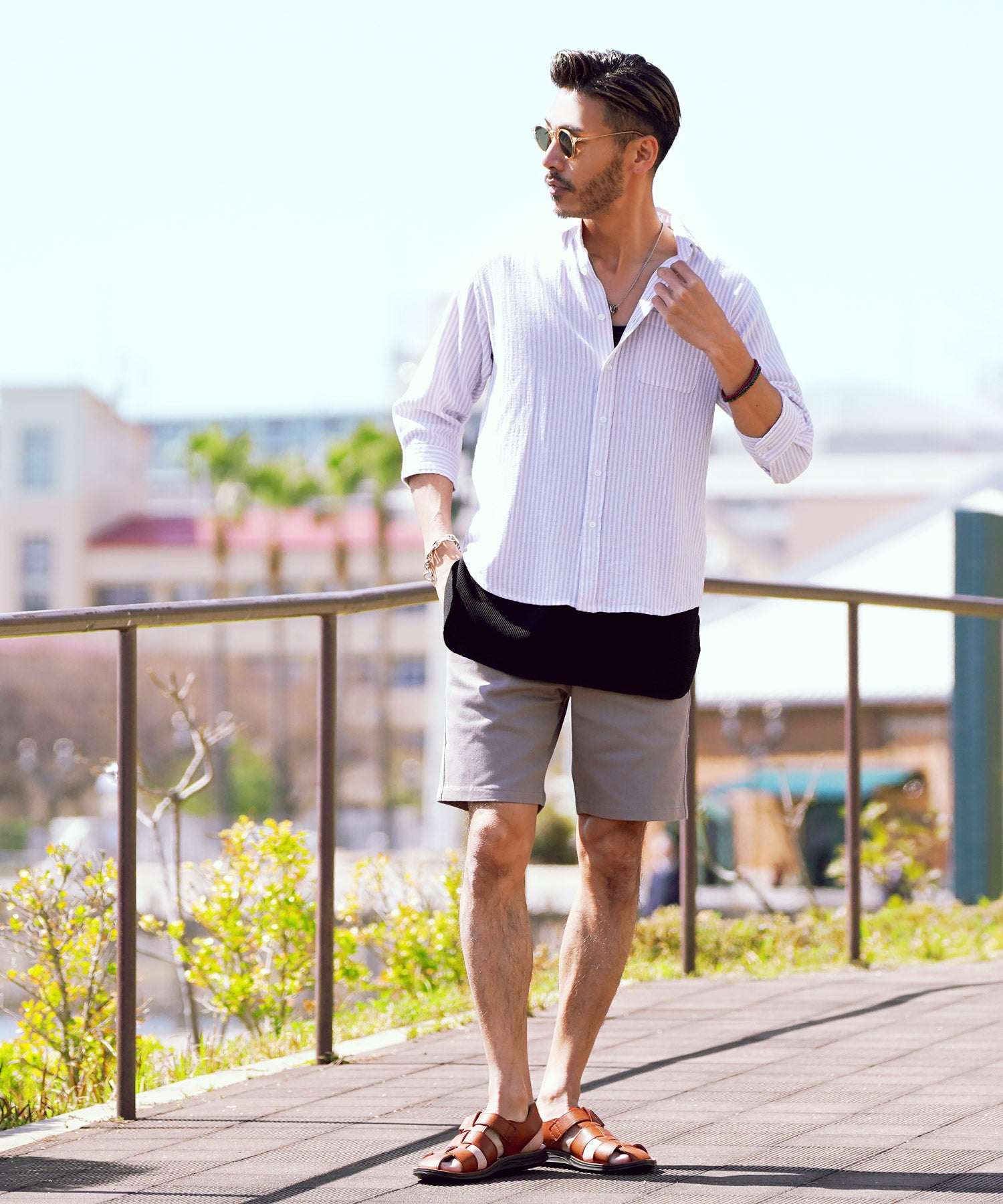 ジギーズショップ JIGGYS SHOP 長款鬆餅多功能 / 長款 T恤 男士 時尚 T恤 短袖 長袖 背心 上衣 圓領