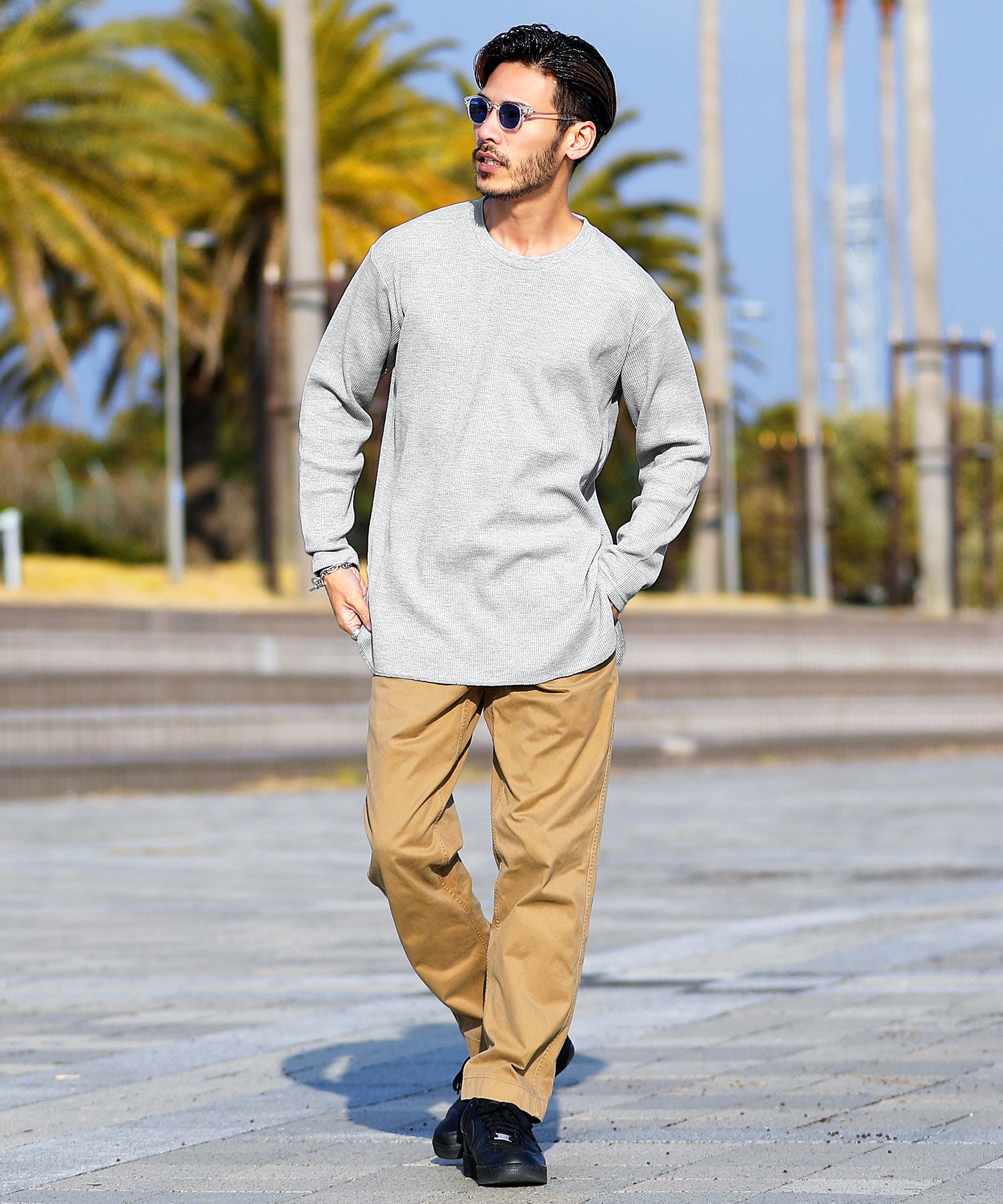 ジギーズショップ JIGGYS SHOP 長款鬆餅多功能 / 長款 T恤 男士 時尚 T恤 短袖 長袖 背心 上衣 圓領