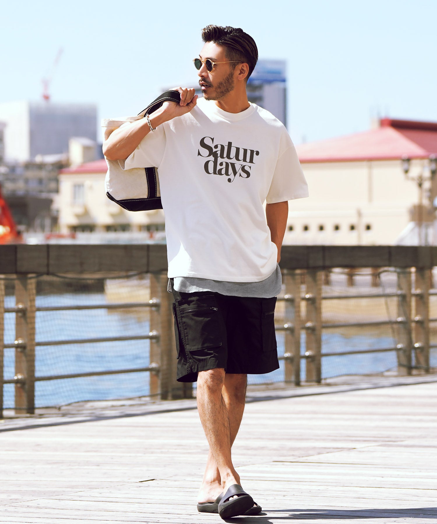 ジギーズショップ JIGGYS SHOP 長款鬆餅多功能 / 長款 T恤 男士 時尚 T恤 短袖 長袖 背心 上衣 圓領