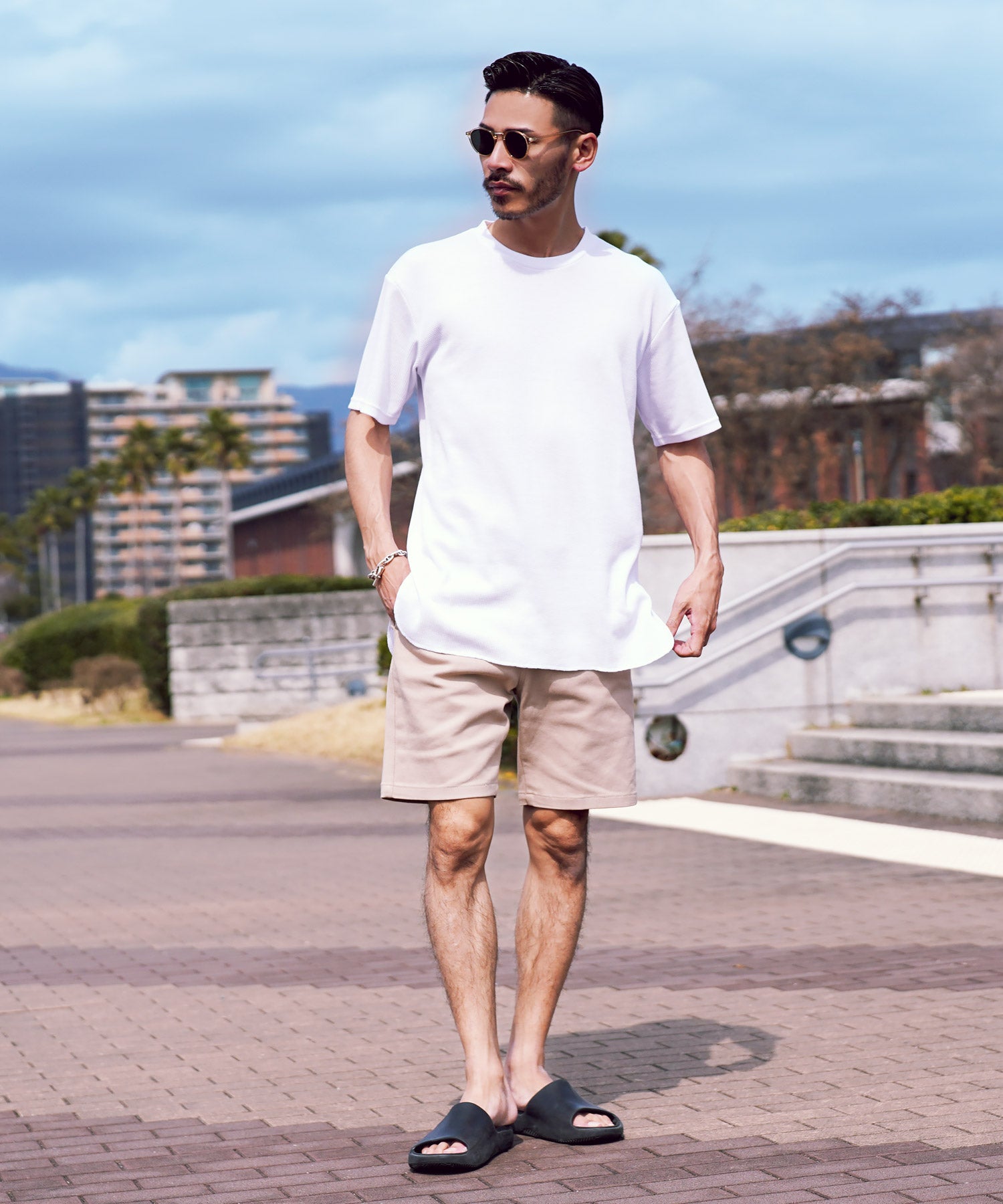 ジギーズショップ JIGGYS SHOP 長款鬆餅多功能 / 長款 T恤 男士 時尚 T恤 短袖 長袖 背心 上衣 圓領