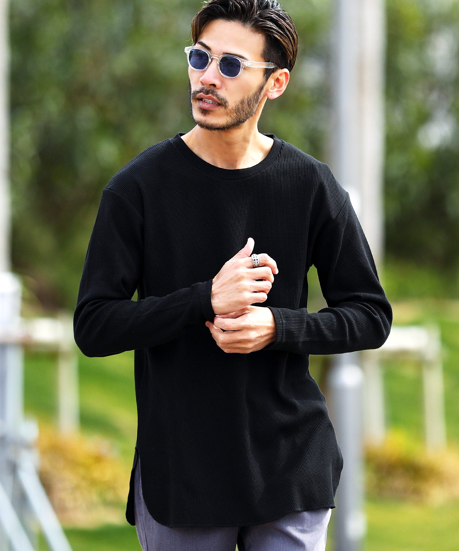 ジギーズショップ JIGGYS SHOP 長款鬆餅多功能 / 長款 T恤 男士 時尚 T恤 短袖 長袖 背心 上衣 圓領