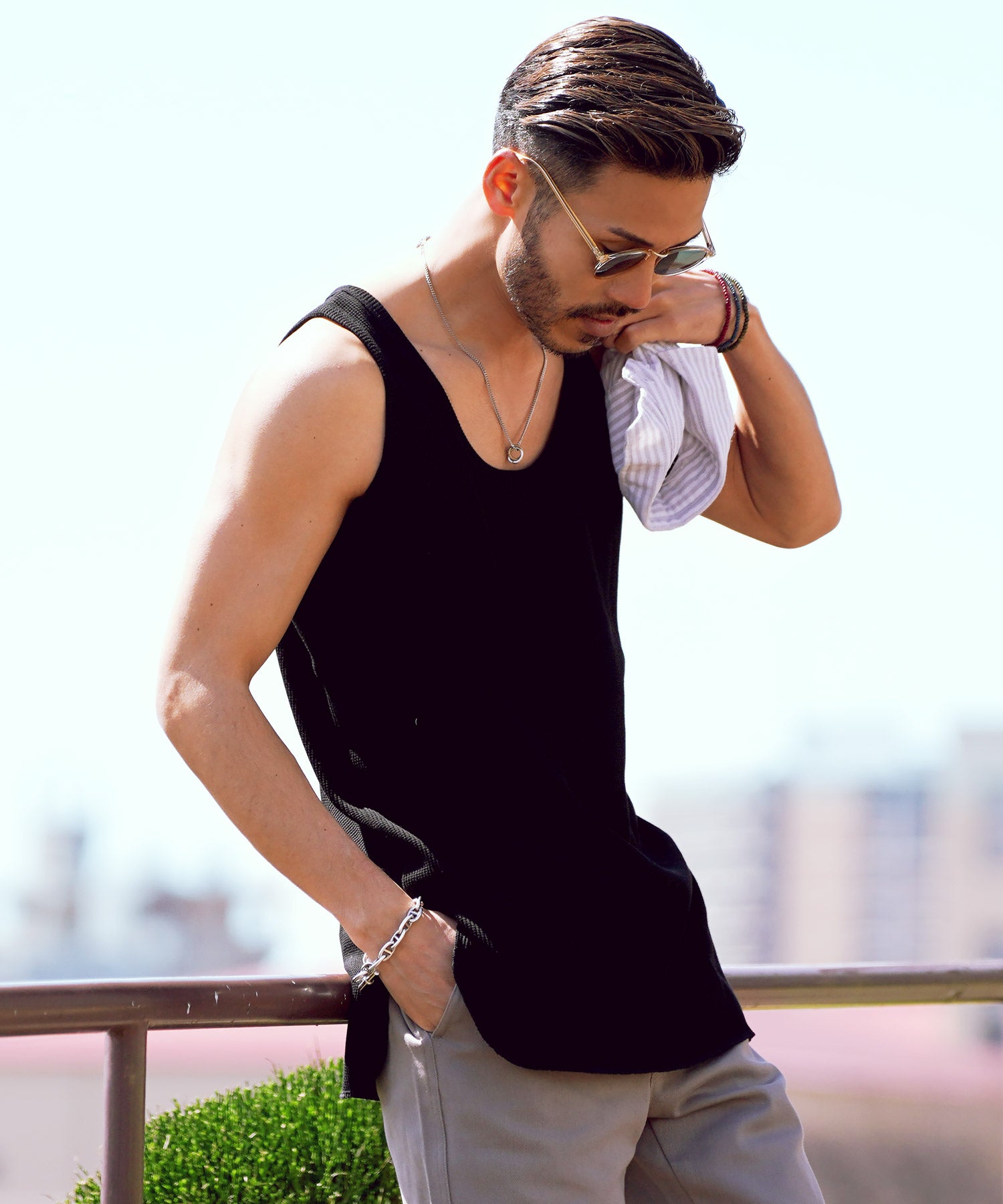 ジギーズショップ JIGGYS SHOP 長款鬆餅多功能 / 長款 T恤 男士 時尚 T恤 短袖 長袖 背心 上衣 圓領