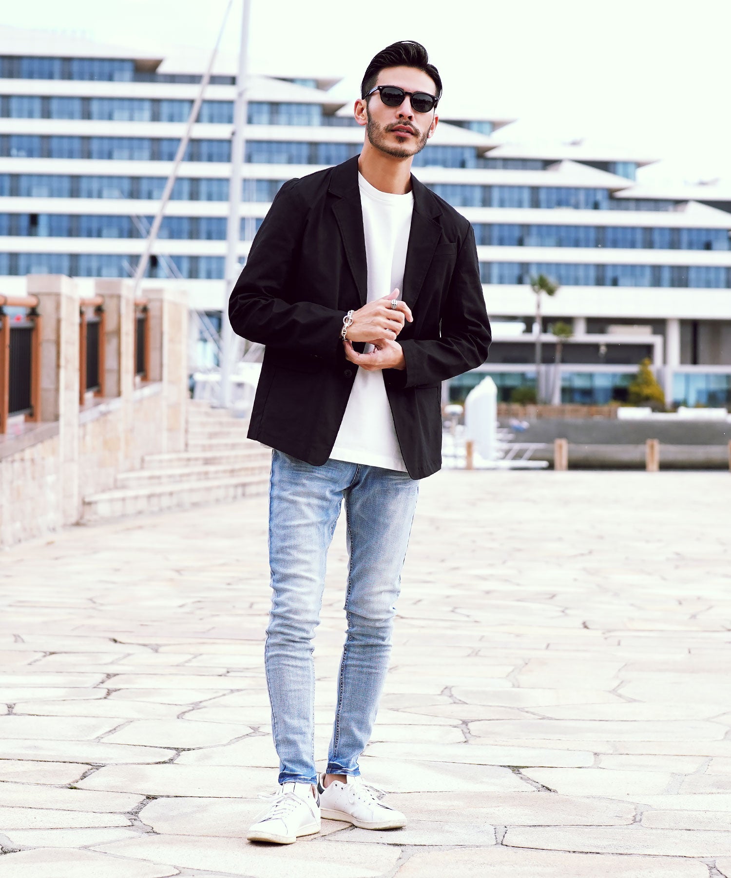 JIGGYS SHOP Cotton Linen Stretch Tailored Jacket / Summer Men's Tailored Outer Lightweight Jacket Light Casual Golf