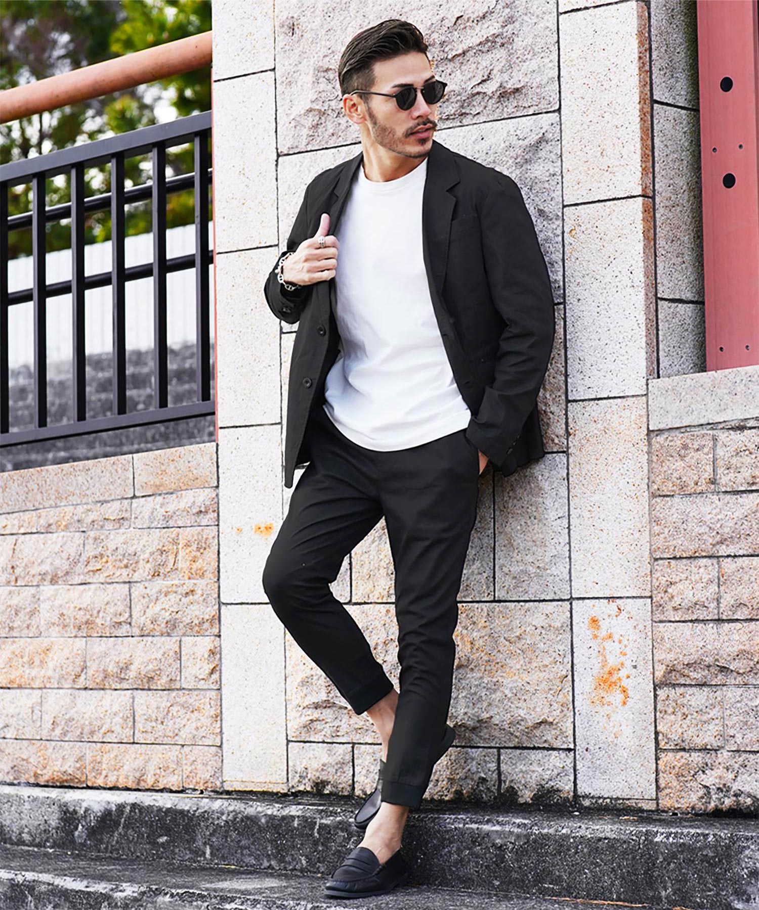 JIGGYS SHOP Cotton Linen Stretch Tailored Jacket / Summer Men's Tailored Outer Lightweight Jacket Light Casual Golf