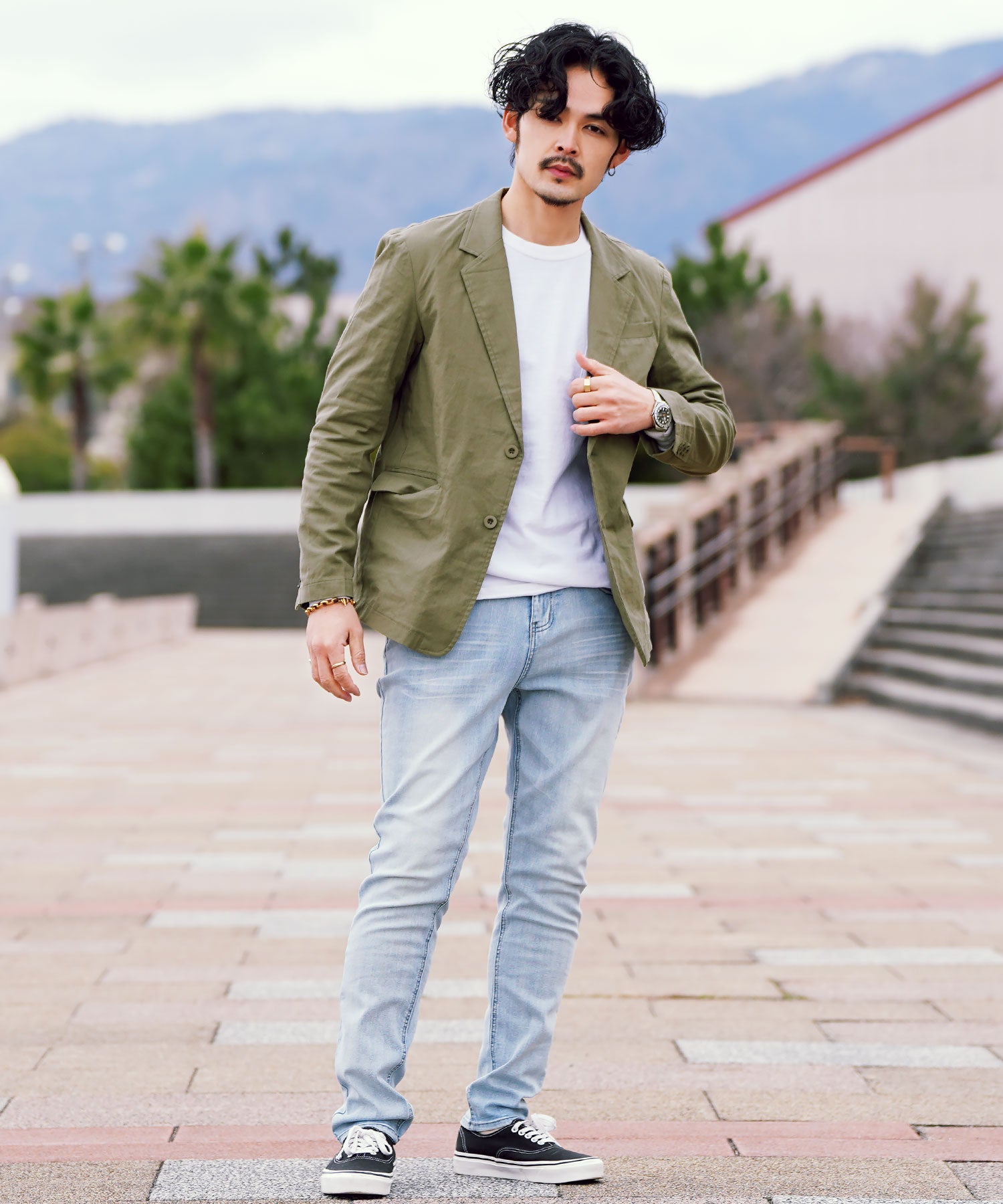 JIGGYS SHOP Cotton Linen Stretch Tailored Jacket / Summer Men's Tailored Outer Lightweight Jacket Light Casual Golf