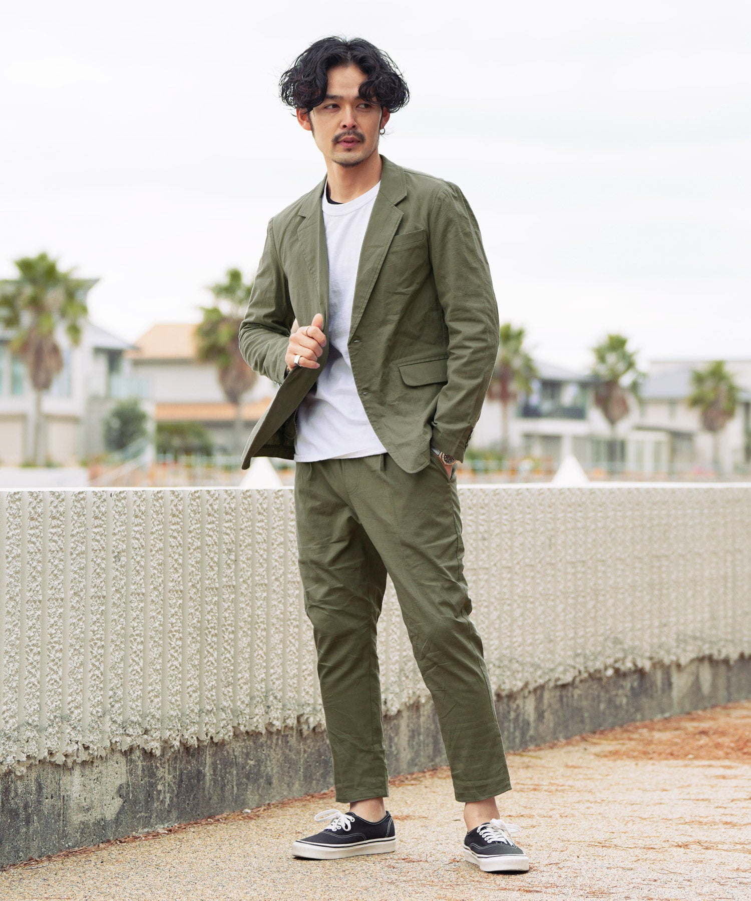 JIGGYS SHOP Cotton Linen Stretch Tailored Jacket / Summer Men's Tailored Outer Lightweight Jacket Light Casual Golf