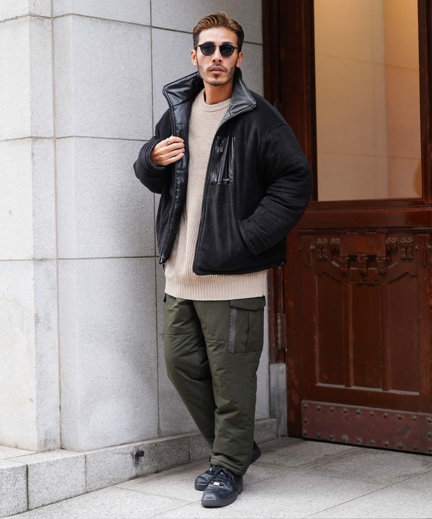 JIGGYS SHOP GERRY Reversible Mid-Weight Jacket / 2WAY Reversible Blouson Men's Jacket Cold Weather Outerwear Outdoor Mid-Weight